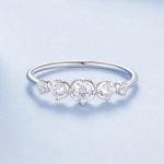 BSR620 S925 Sterling Silber Platinierter glänzender Zirkon Ring – Bild 2