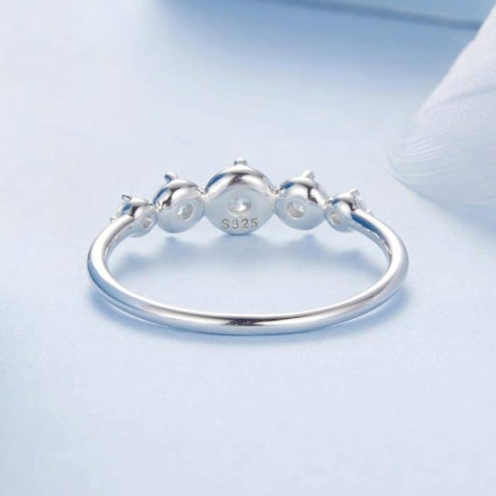 BSR620 S925 Sterling Silber Platinierter glänzender Zirkon Ring – Bild 3