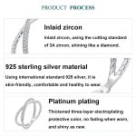 BSR621 S925 Sterling Silber Platinierter glänzender Zirkon Doppelschichtiger X-förmiger Ring – Bild 4