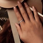 BSR621 S925 Sterling Silber Platinierter glänzender Zirkon Doppelschichtiger X-förmiger Ring – Bild 5