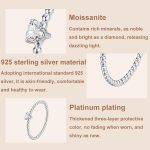 MSR063 S925 Sterling Silber Herz Moissanit Ring – Bild 3