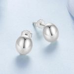 BSE1123 S925 Sterling Silber Metall glänzende Ohrringe – Bild 4