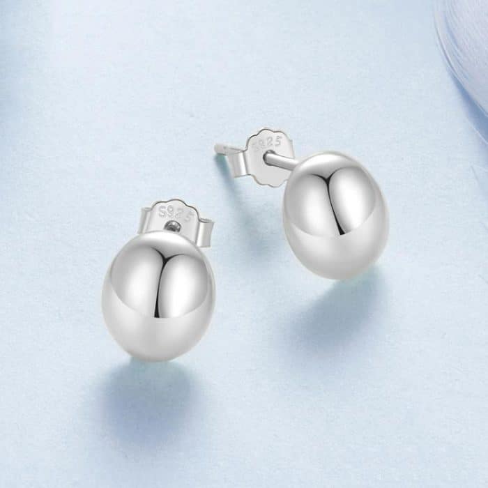 BSE1123 S925 Sterling Silber Metall glänzende Ohrringe – Bild 4