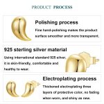 BSE1124 S925 Sterling Silber Metall glänzend Komma Form Ohrringe – Bild 3