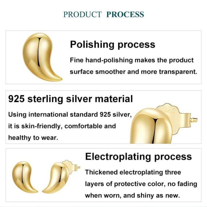 BSE1124 S925 Sterling Silber Metall glänzend Komma Form Ohrringe – Bild 3