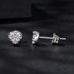 S925 Sterling Silber Herz Glänzende Moissanite Ohrringe – Bild 2
