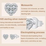 S925 Sterling Silber Herz Glänzende Moissanite Ohrringe – Bild 5