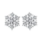 S925 Sterling Silber Platinierte klassische Schneeflocken-Zirkon-Ohrringe