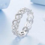 S925 Sterling Silber Platinierter geflochtener Hohlring – Bild 2