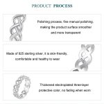 S925 Sterling Silber Platinierter geflochtener Hohlring – Bild 4