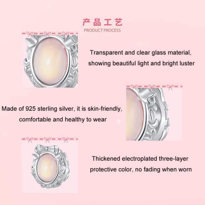 S925 Sterling Silber Platin-Plattierte Fantasie Bogen Starlight DIY Perlen – Bild 4