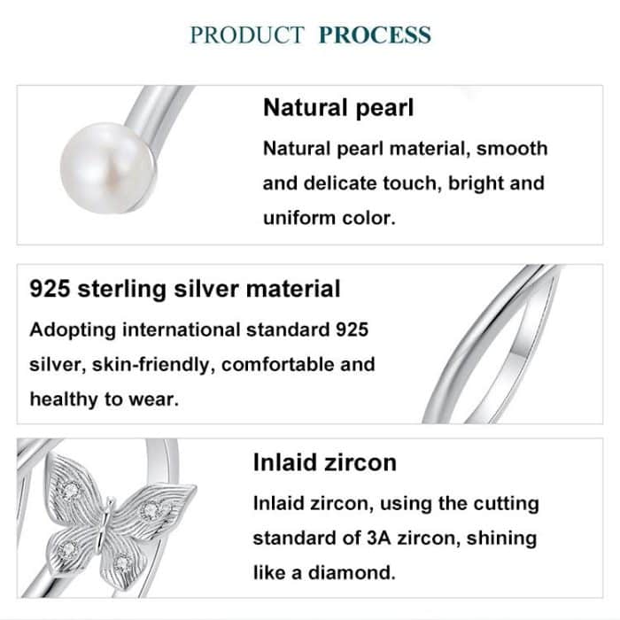 S925 Sterling Silber Platinierter mehrschichtiger verstellbarer Ring mit Schmetterlingswicklung – Bild 4