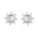 S925 Sterling Silber Sonnenförmige eingelegte Zirkon Ohrringe