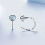 S925 Sterling Silber Platinierter Blauer Spike Ohrhaken – Bild 2