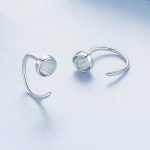 S925 Sterling Silber Platinierter Blauer Spike Ohrhaken – Bild 3