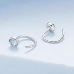 S925 Sterling Silber Platinierter Blauer Spike Ohrhaken – Bild 4