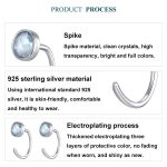 S925 Sterling Silber Platinierter Blauer Spike Ohrhaken – Bild 5