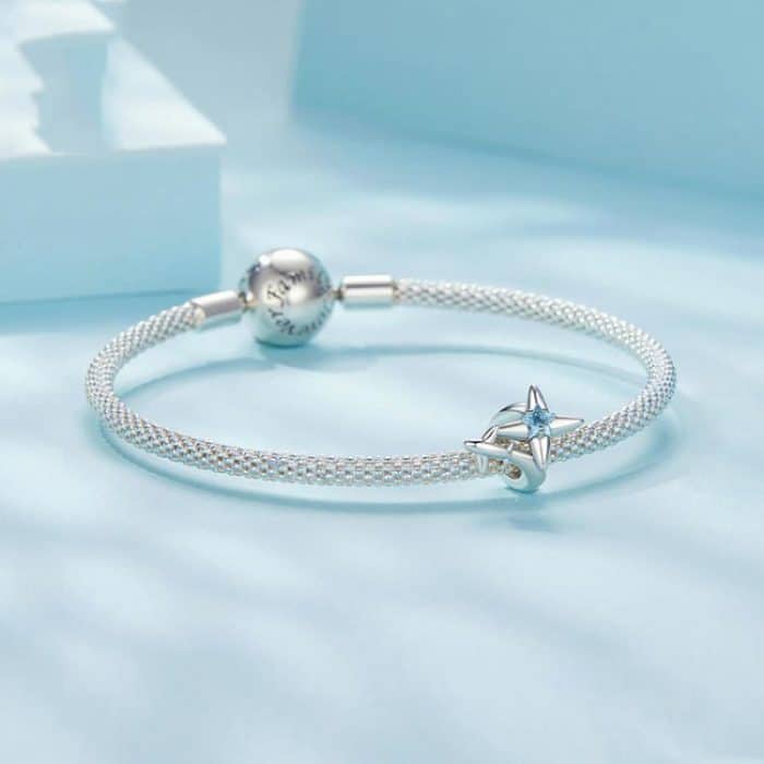 S925 Sterling Silber Oxidierte Flugzeug Starburst DIY Perlen – Bild 5