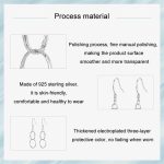 S925 Sterling Silber Platinierte lange Creolen – Bild 4