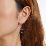 S925 Sterling Silber Platinierte lange Creolen – Bild 5