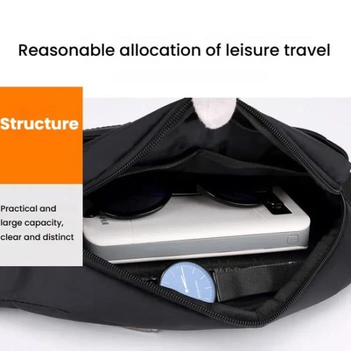 HAOSHUAI Herren Outdoor Laufgürteltasche Lässige Brusttasche Umhängetasche – Bild 5
