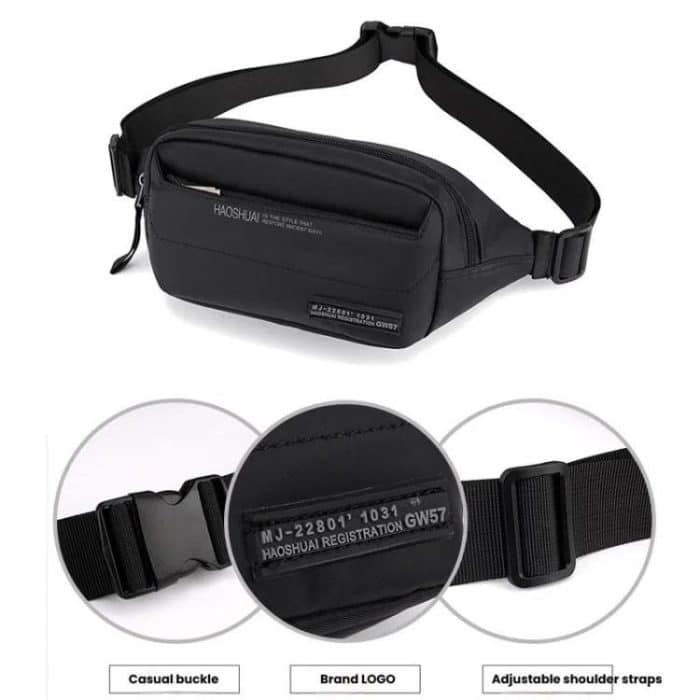 HAOSHUAI Herren Outdoor Laufgürteltasche Lässige Brusttasche Umhängetasche – Bild 8