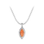 S925 Sterling Silber Platinierte Flamme Opal Halskette Elegante Schlüsselbein Kette