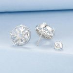 S925 Sterling Silber Platinierte Weihnachtskristallkugel-Schneeflockenohrringe – Bild 4