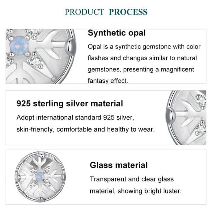 S925 Sterling Silber Platinierte Weihnachtskristallkugel-Schneeflockenohrringe – Bild 5