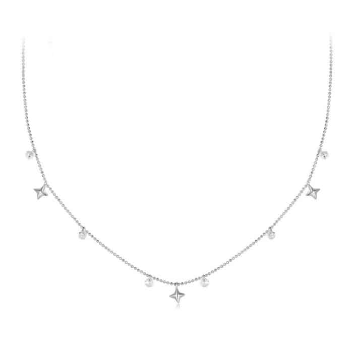 TBD0605707701A.jpg S925 Sterling Silber Platinierte Dynamische Sternenhimmel Quastenhalskette – Bild 1