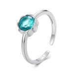 S925 Sterling Silber Blumenförmiger, zu öffnender, verstellbarer Ring