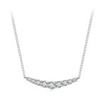 S925 Sterling Silber Lächelndes Moissanite Halskette Elegante Schlüsselbeinkette