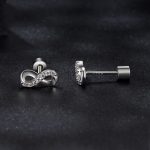 S925 Sterling Silber Glänzende Moissanite Ohrringe Infinity Symbol Ohrringe – Bild 2