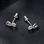 S925 Sterling Silber Glänzende Moissanite Ohrringe Infinity Symbol Ohrringe – Bild 3