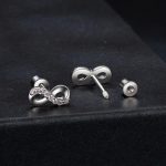 S925 Sterling Silber Glänzende Moissanite Ohrringe Infinity Symbol Ohrringe – Bild 4