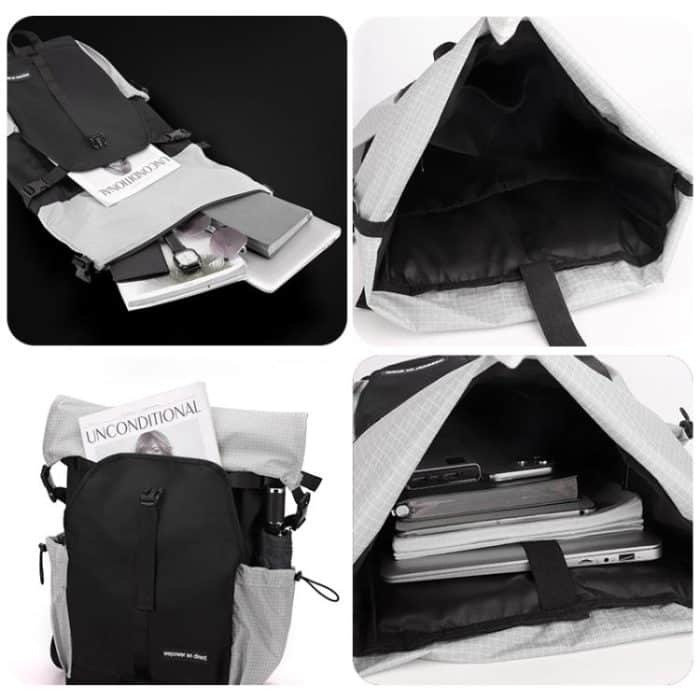 WEPOWER Rucksack für Männer und Frauen in Kontrastfarbe für den Weg zur Arbeit, große Kapazität, Freizeittasche – Bild 4