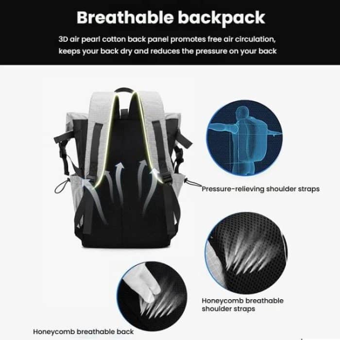 WEPOWER Rucksack für Männer und Frauen in Kontrastfarbe für den Weg zur Arbeit, große Kapazität, Freizeittasche – Bild 5