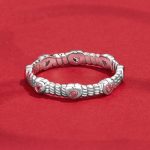 S925 Sterling Silber Platin Herz Twist Muster Zirkon Ring – Bild 2
