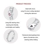 S925 Sterling Silber Platin Herz Twist Muster Zirkon Ring – Bild 4