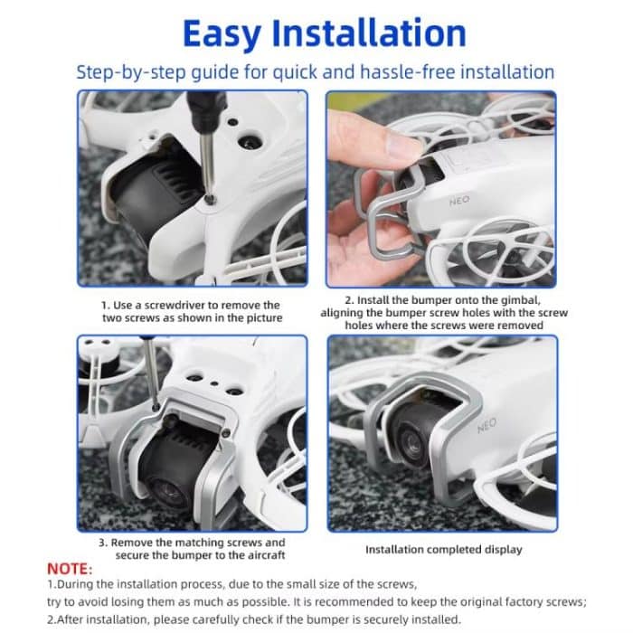 Für DJI Neo BRDRC Metall Stoßstange Crash Bar Drone Gimbal Objektiv Schutz Halterung Zubehör, NEO024 – Bild 13