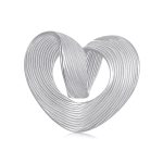 S925 Sterling Silber Platinierte Romantische Textur Herz DIY Perlen
