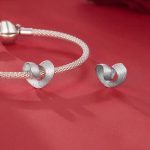 S925 Sterling Silber Platinierte Romantische Textur Herz DIY Perlen – Bild 4