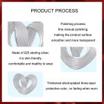 S925 Sterling Silber Platinierte Romantische Textur Herz DIY Perlen – Bild 5