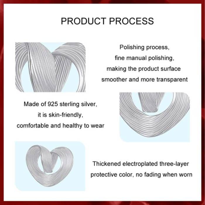 S925 Sterling Silber Platinierte Romantische Textur Herz DIY Perlen – Bild 5