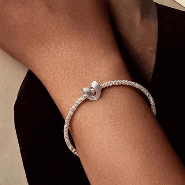 S925 Sterling Silber Platinierte Romantische Textur Herz DIY Perlen – Bild 6