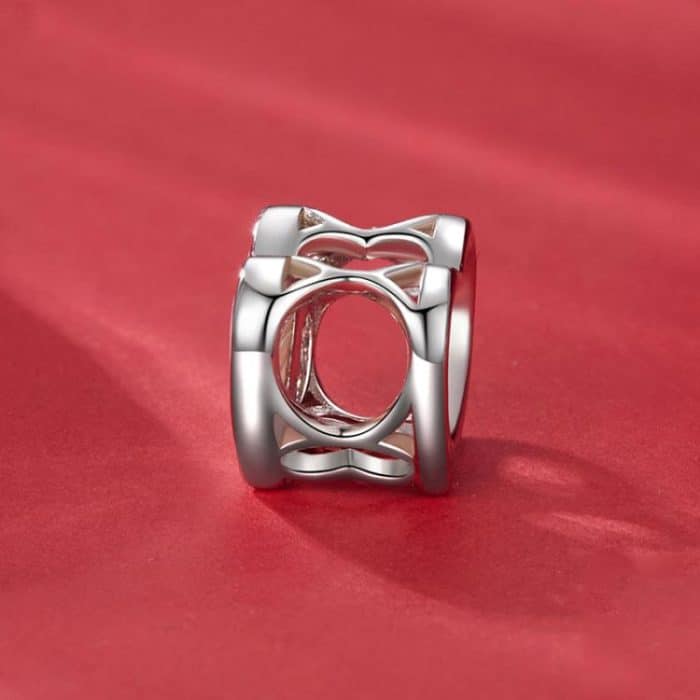 S925 Sterling Silber Platinierte rosa Herz DIY Perlen – Bild 3