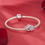 S925 Sterling Silber Platinierte rosa Herz DIY Perlen – Bild 5