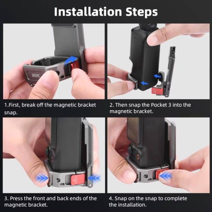 Für DJI OSMO Pocket 3 BRDRC PO3005 Multifunktionale Magnetbasis Erweiterungsrückseite Cliphalter Adapter Lünette Zubehör, Magnetic Base – Bild 13