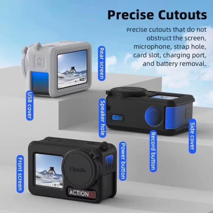Für DJI Osmo Action 3/4/5 Pro Flymile Silikon Abdeckung Sport Kamera Objektiv Drop Fällen – Bild 7