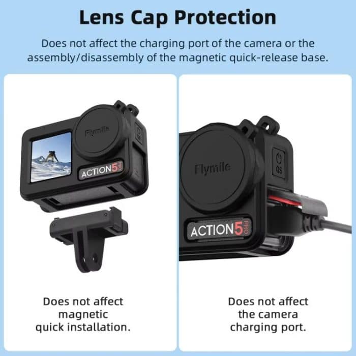Für DJI Osmo Action 3/4/5 Pro Flymile Silikon Abdeckung Sport Kamera Objektiv Drop Fällen – Bild 8